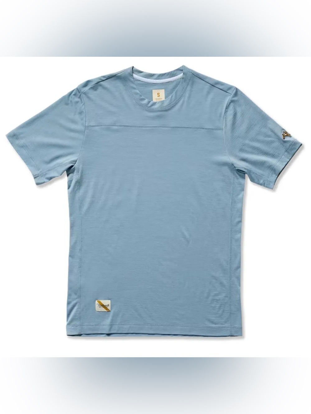 Tracksmith Light Blue Performance Running Shirt XS Short Sleeve Athletic Tee